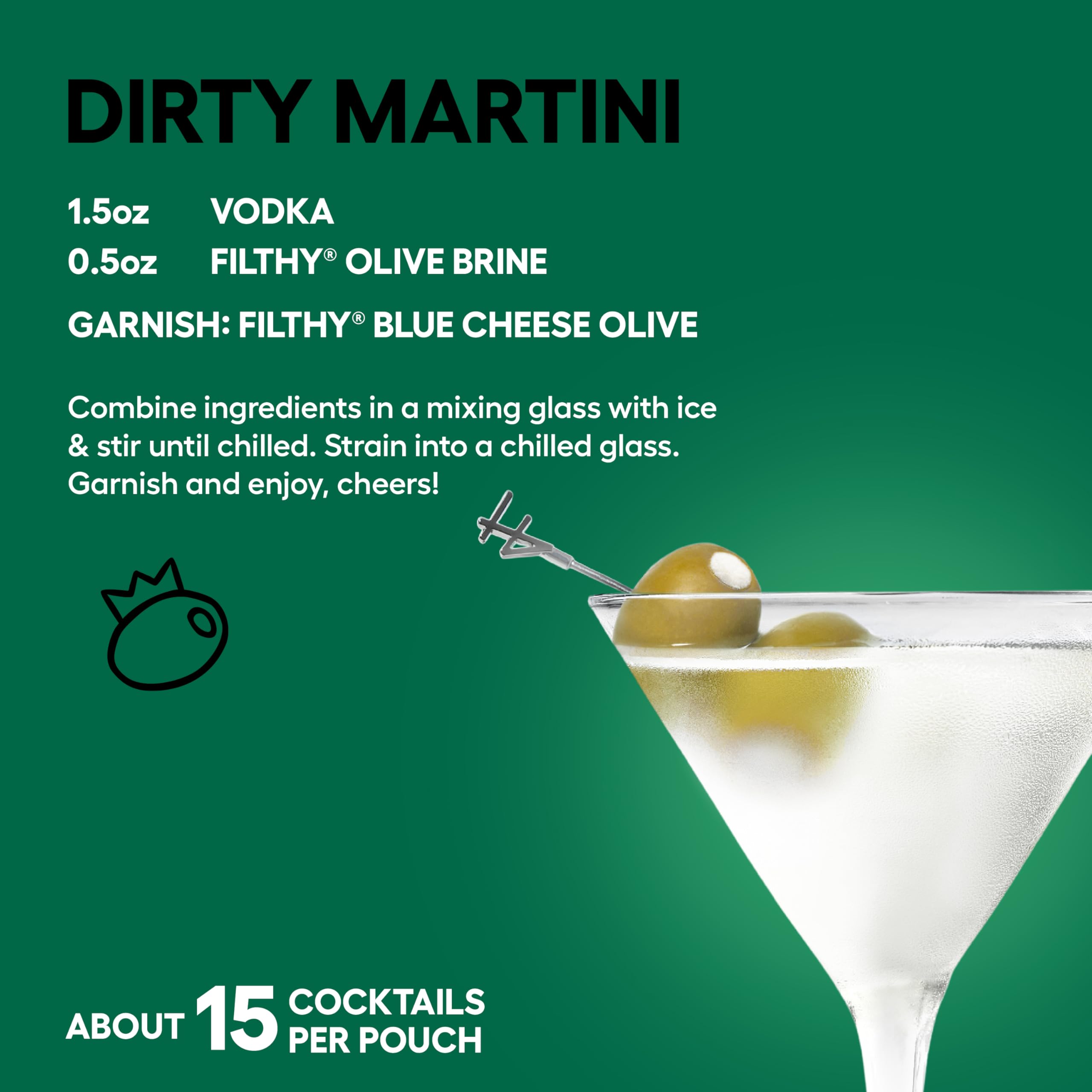 Filthy Olive Brine, Premium Cocktail Mixer