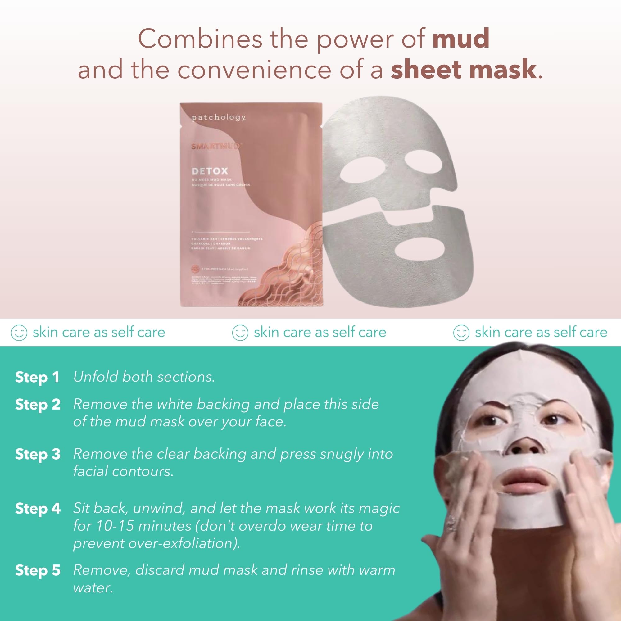 Patchology SmartMud Detox No-Mess Mud Facial Sheet Mask