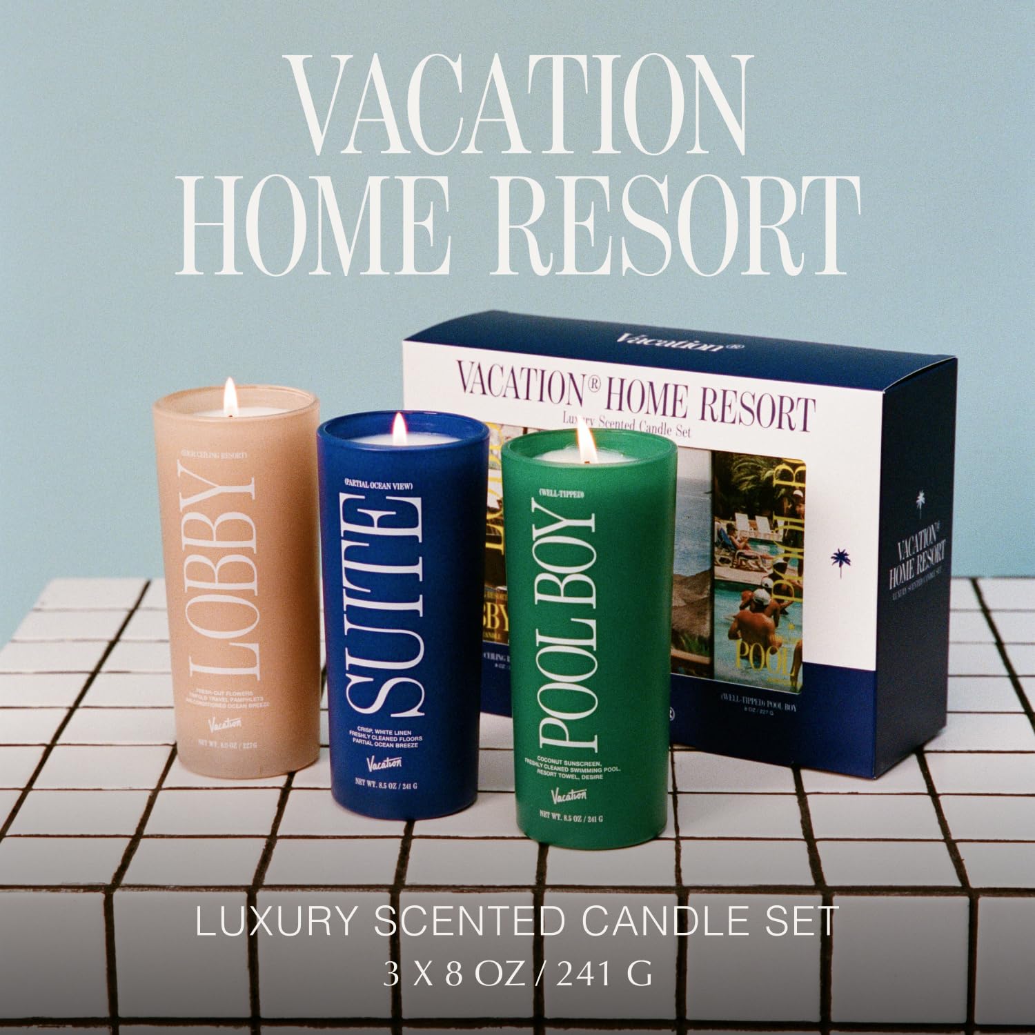 Vacation Sunscreen Home Resort Scented Candle Set