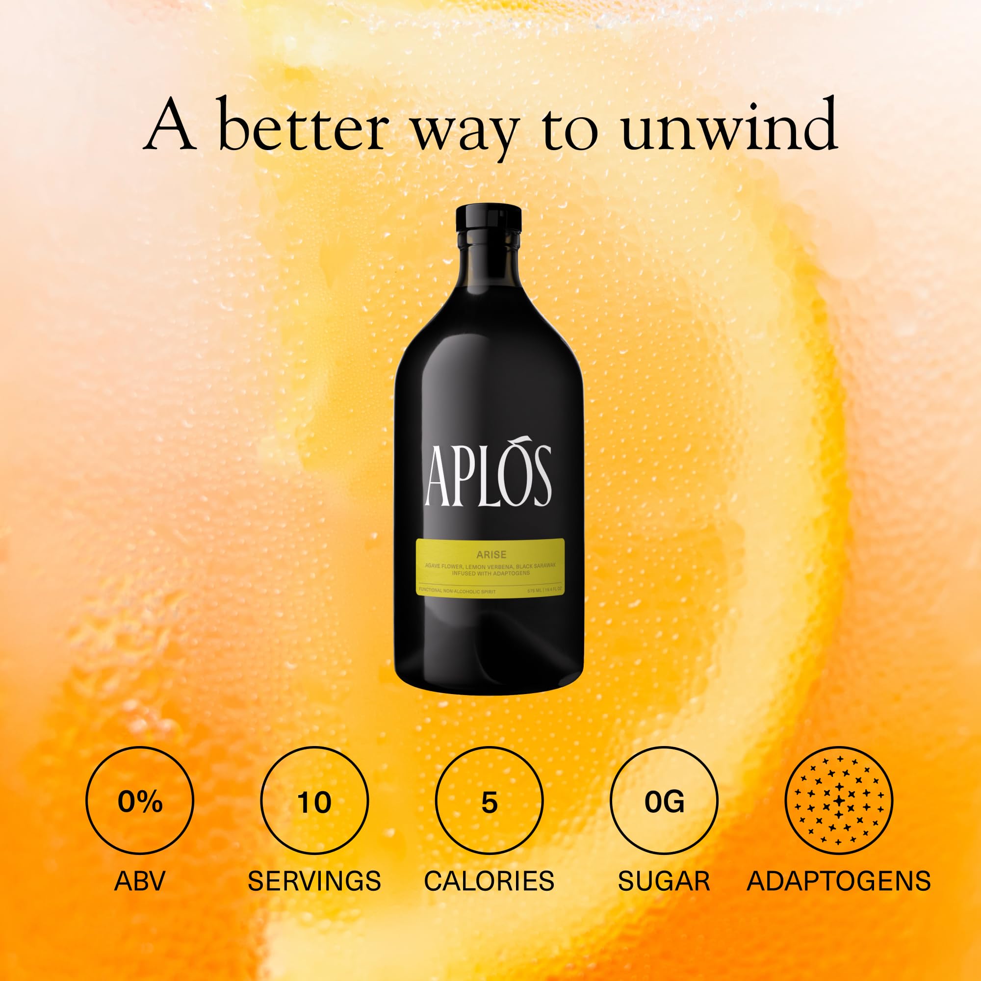 Aplós ARISE Non-Alcoholic Adaptogen-Infused Beverage, Tequila Style Alternative