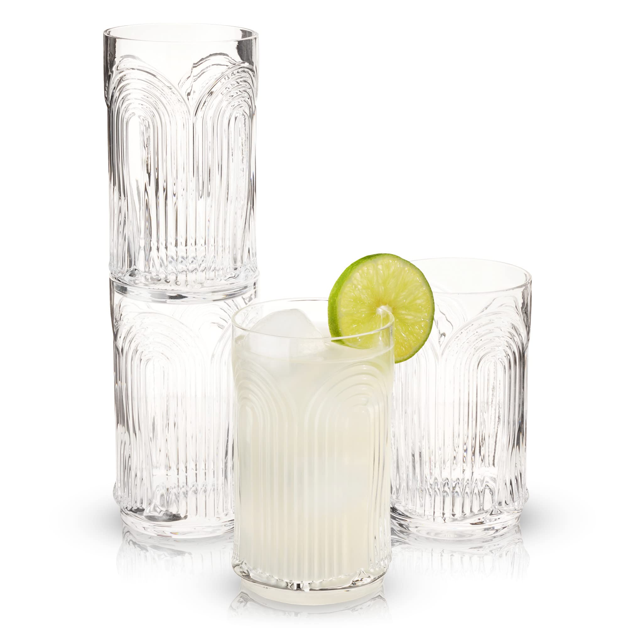 Viski Beau Highball Glasses - Set of 4