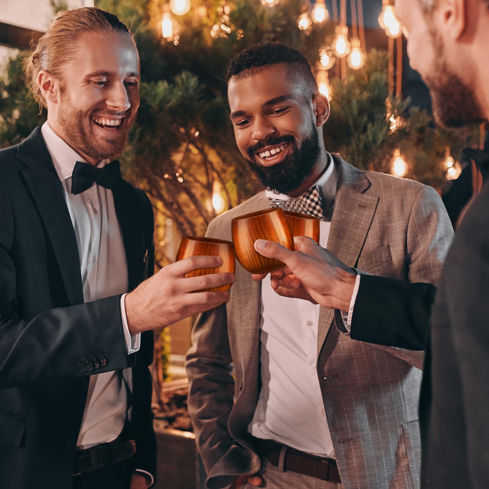 GENUINED Wooden Whiskey Glasses Set of 2