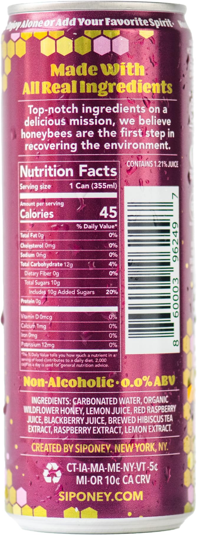 Siponey Pollinator Non-Alcoholic Smash Cocktail