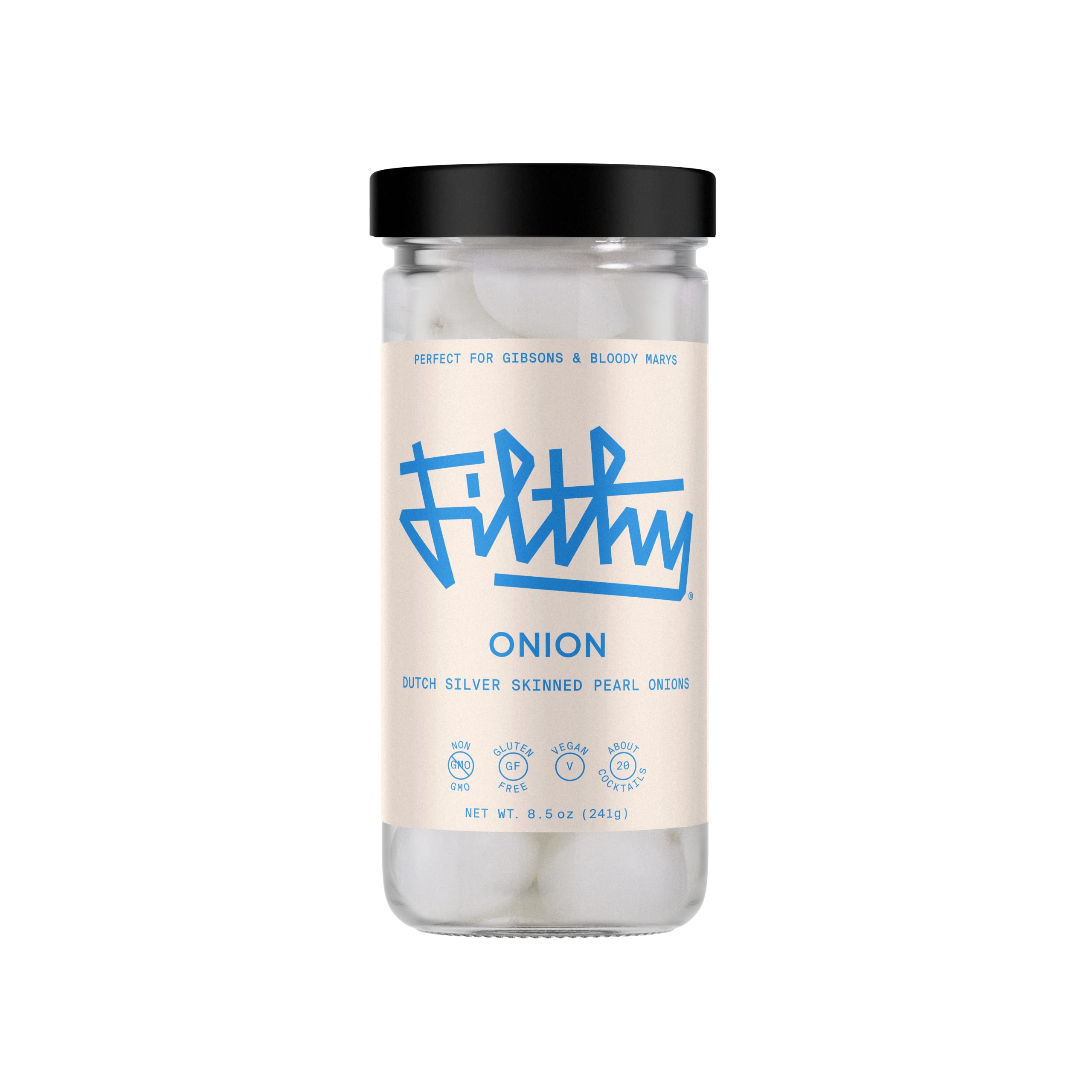 Filthy Pearl Onions, Premium Dutch Silver-Skinned Cocktail Garnish