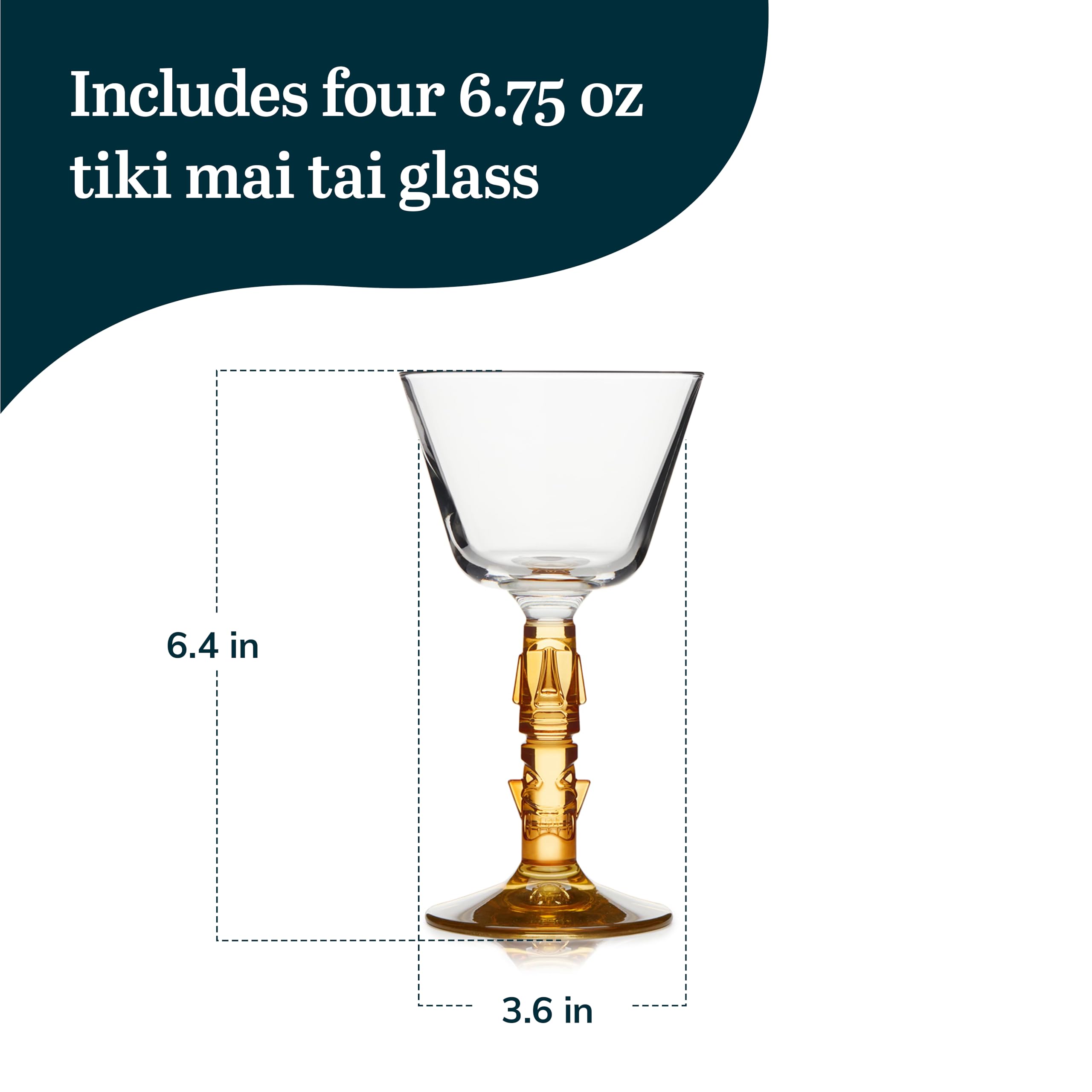 Libbey Tiki Mai Tai Glasses Set of 4
