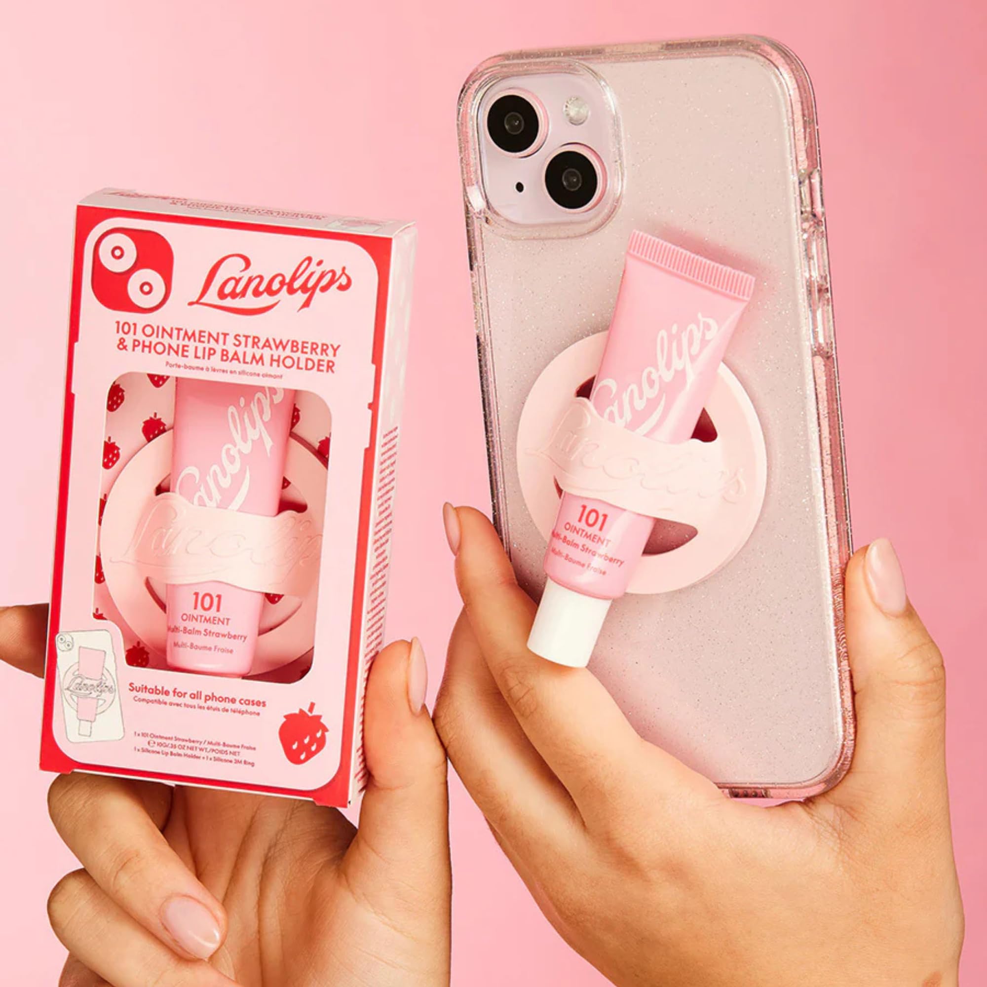 Lanolips 101 Ointment Strawberry & Lip Phone Holder