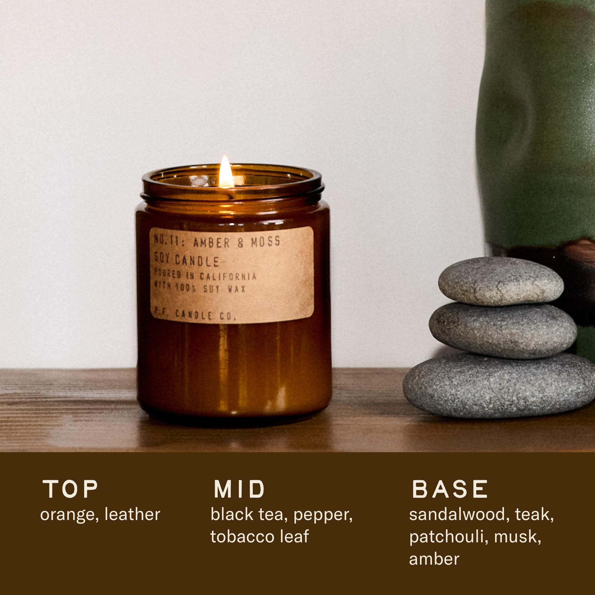 P.F. Candle Co. Amber & Moss Classic Standard Scented Soy Wax Candle