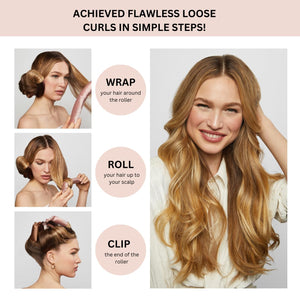 Kitsch Satin Hair Curlers, Heatless Curling Rod - Jumbo Flexi Rod
