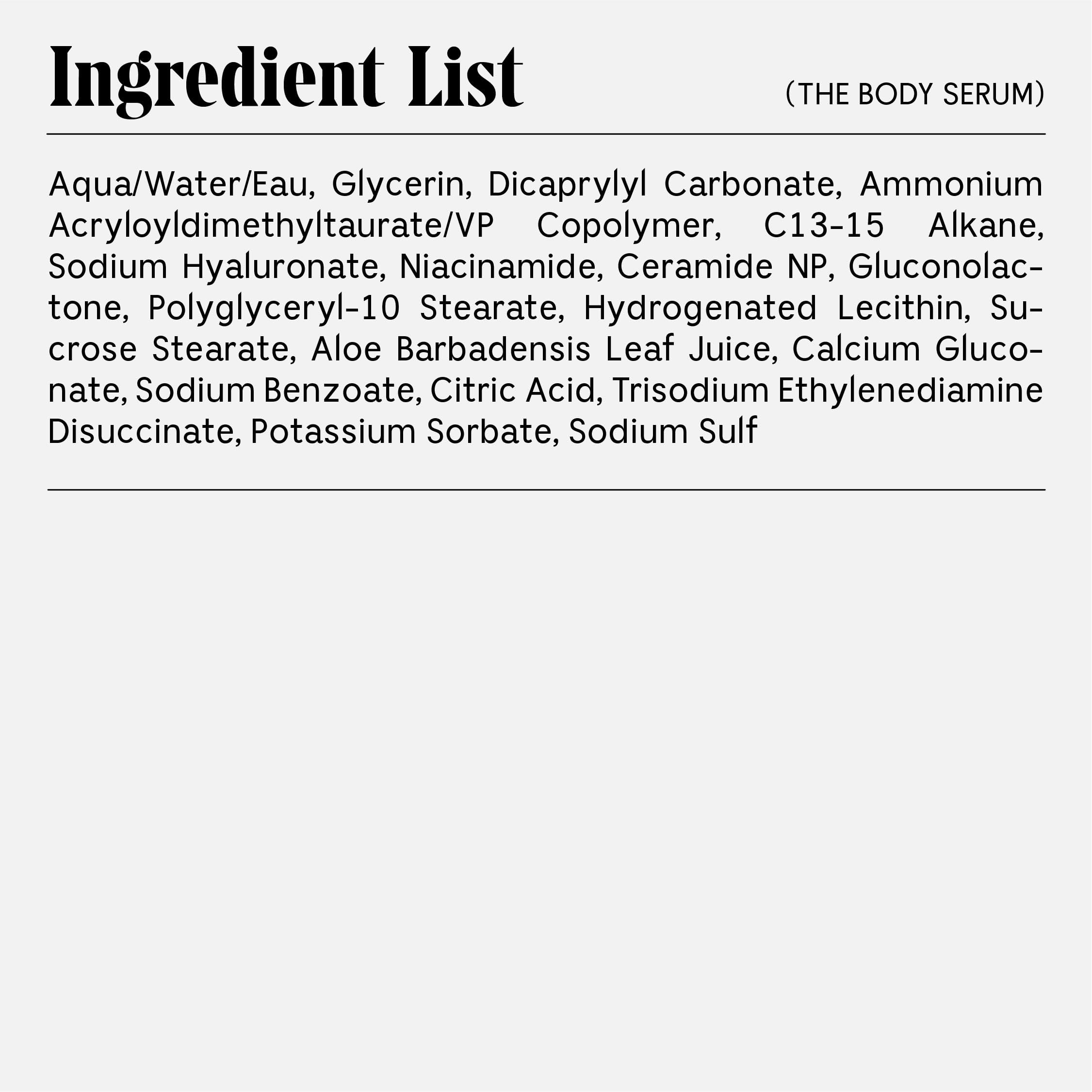 Nécessaire The Body Serum - Hydrating Serum