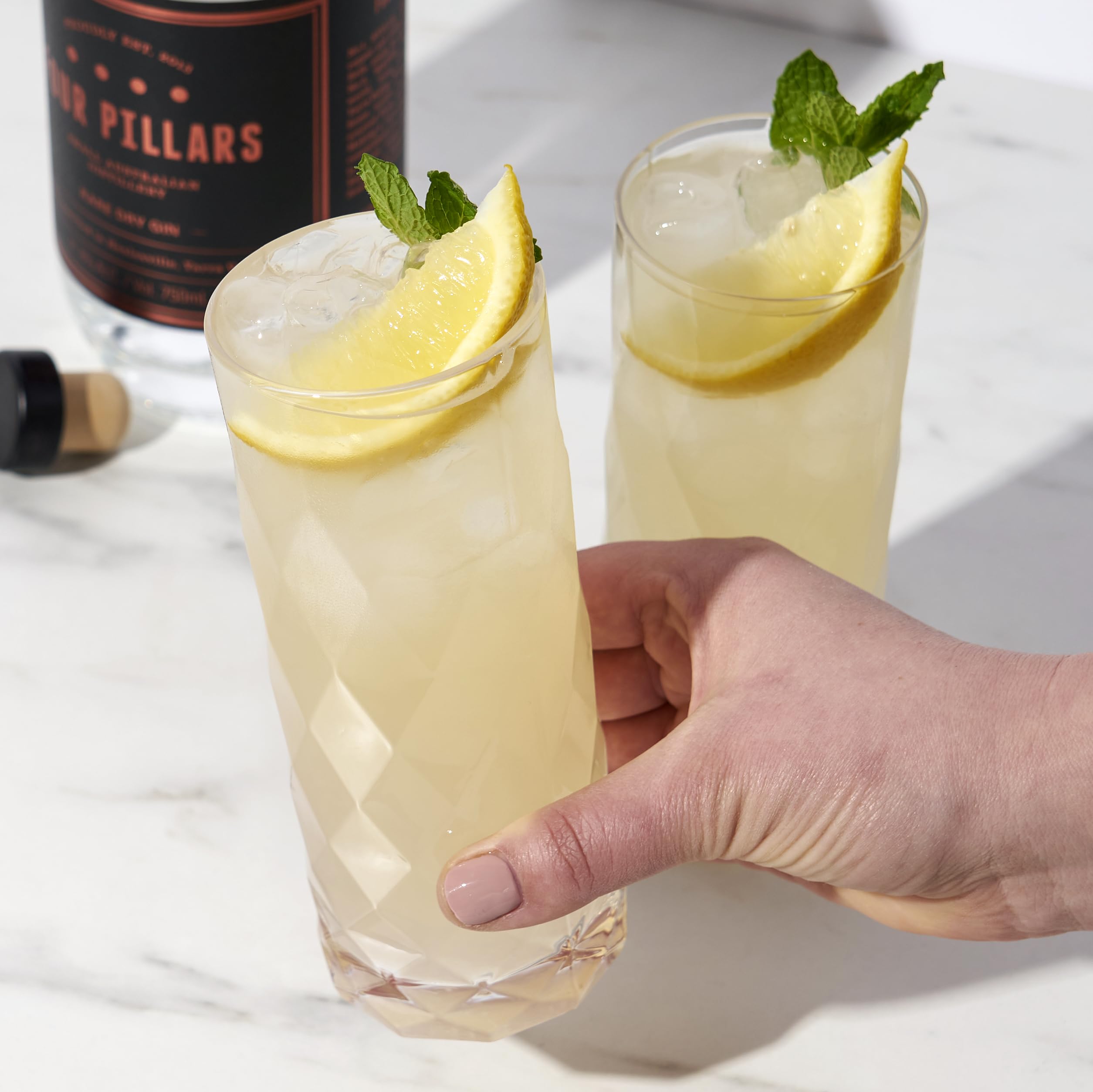 Viski Raye Gem Crystal Highball Tumblers Set of 2