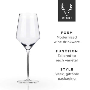 Viski Raye Angled Crystal Chardonnay Wine Glasses Set of 2