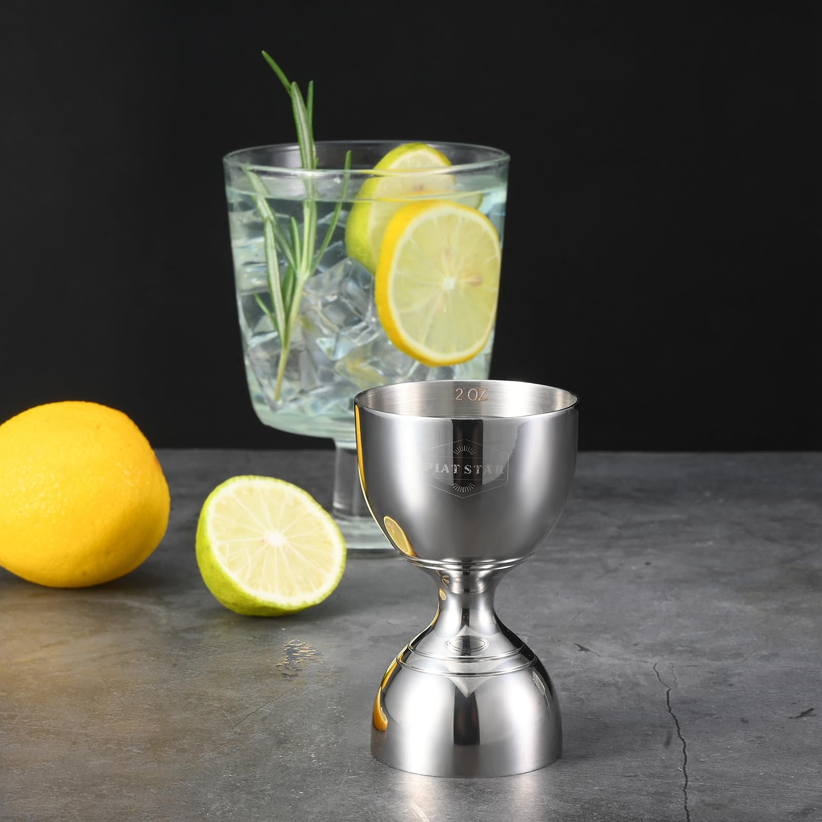 Plat Star Cocktail Measuring Jigger 2 oz 1 oz Stainless Steel
