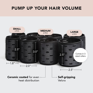 Kitsch Ceramic Thermal Hair Rollers for Women - Self Grip Rollers