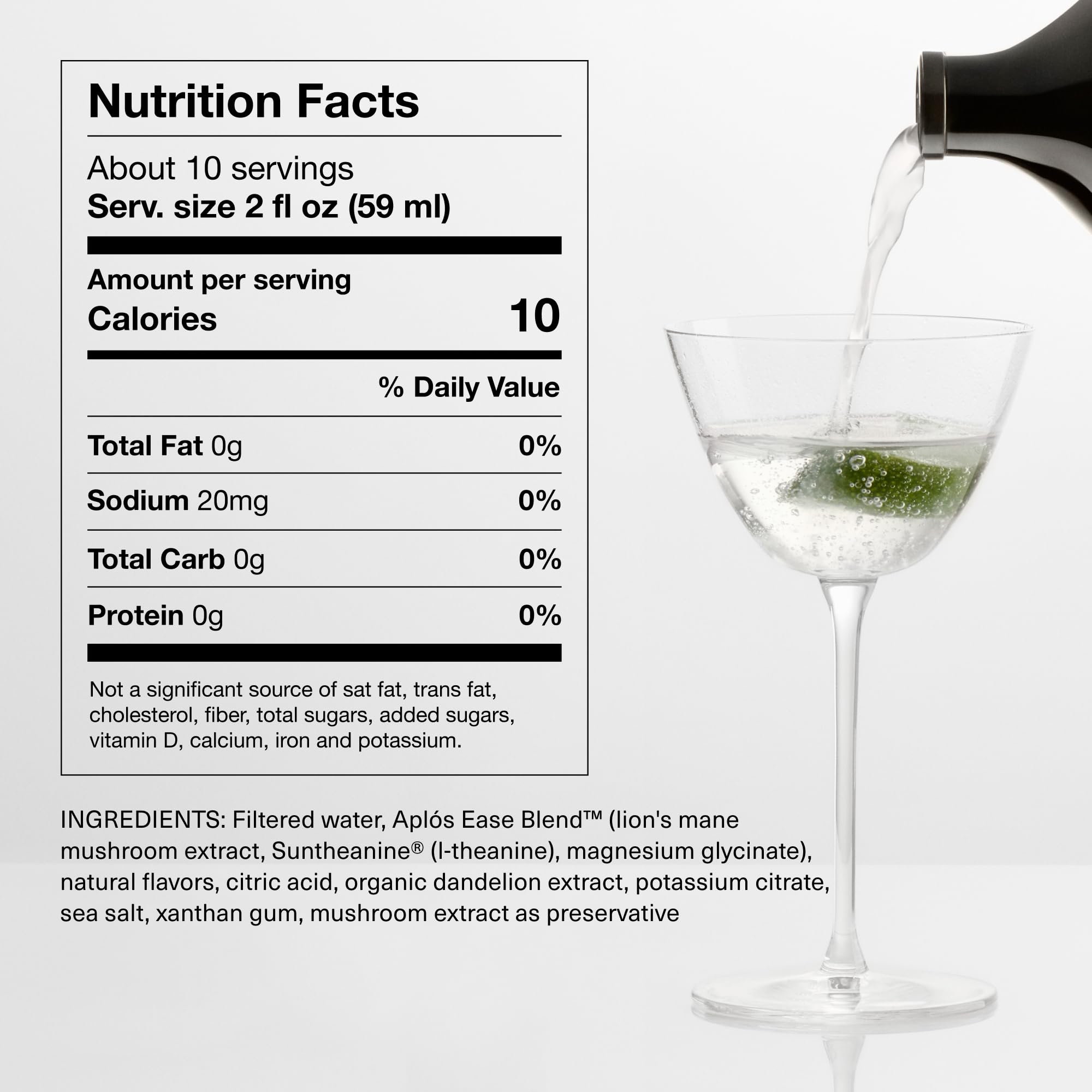 Aplós Ease Non Alcoholic Drink - Lion's Mane-Infused Calming Beverage