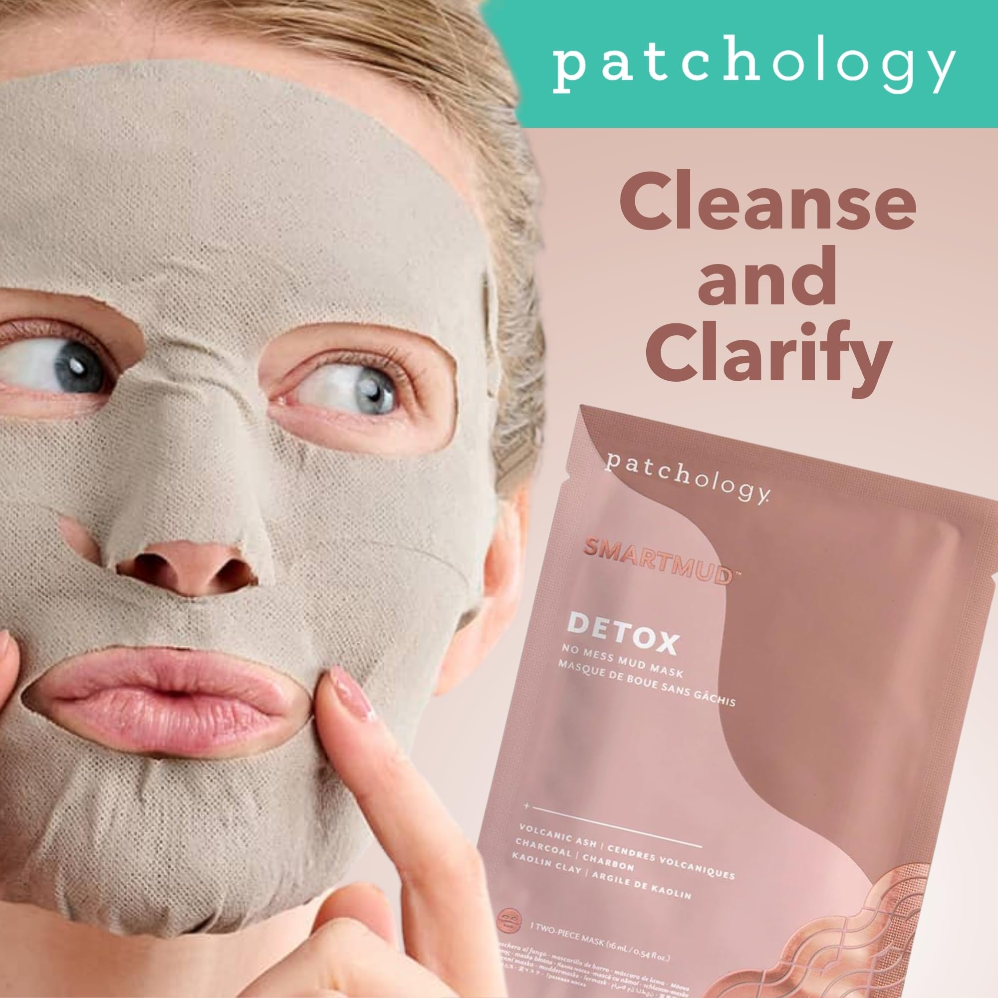 Patchology SmartMud Detox No-Mess Mud Facial Sheet Mask