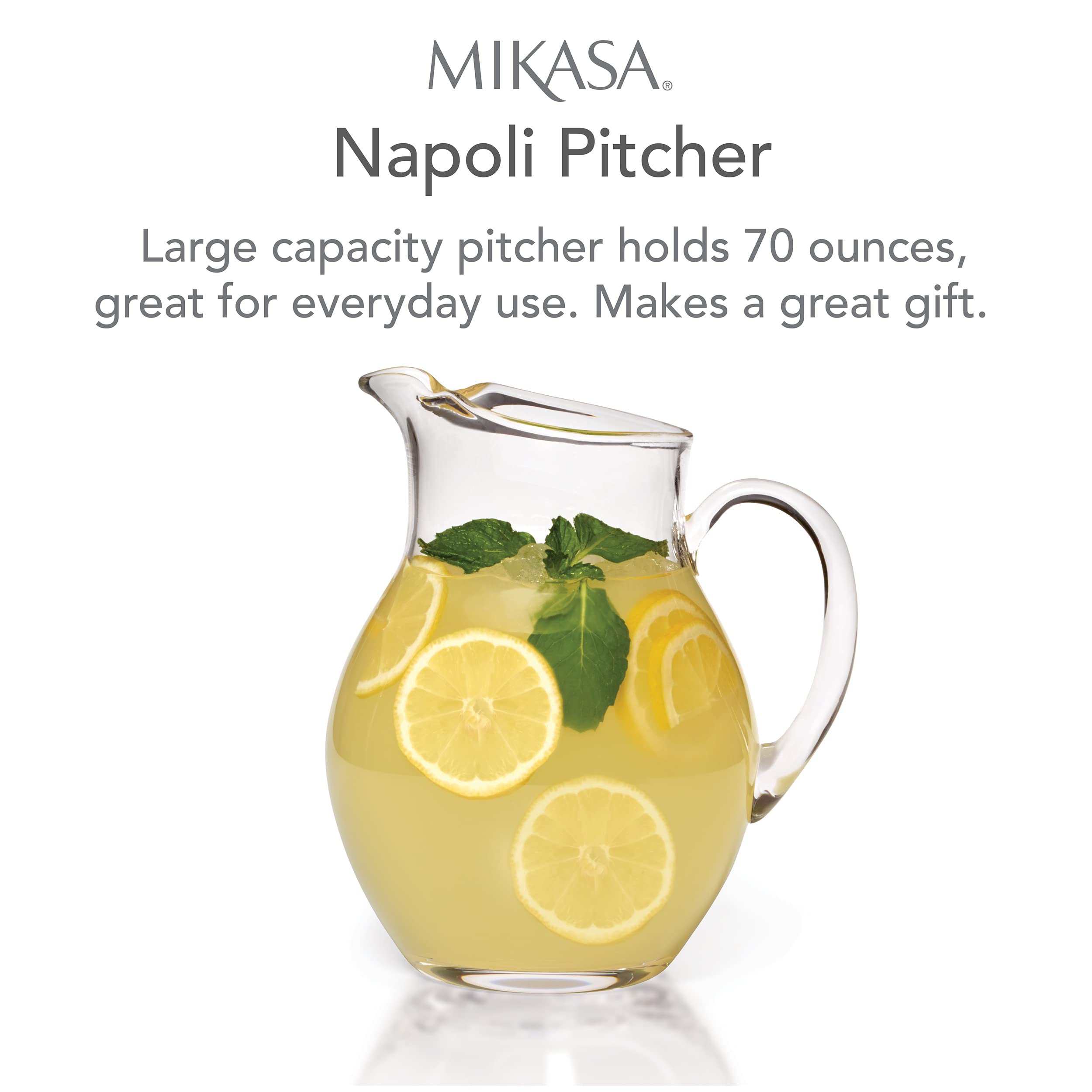 Mikasa Napoli Clear Glass Beverage Pitcher