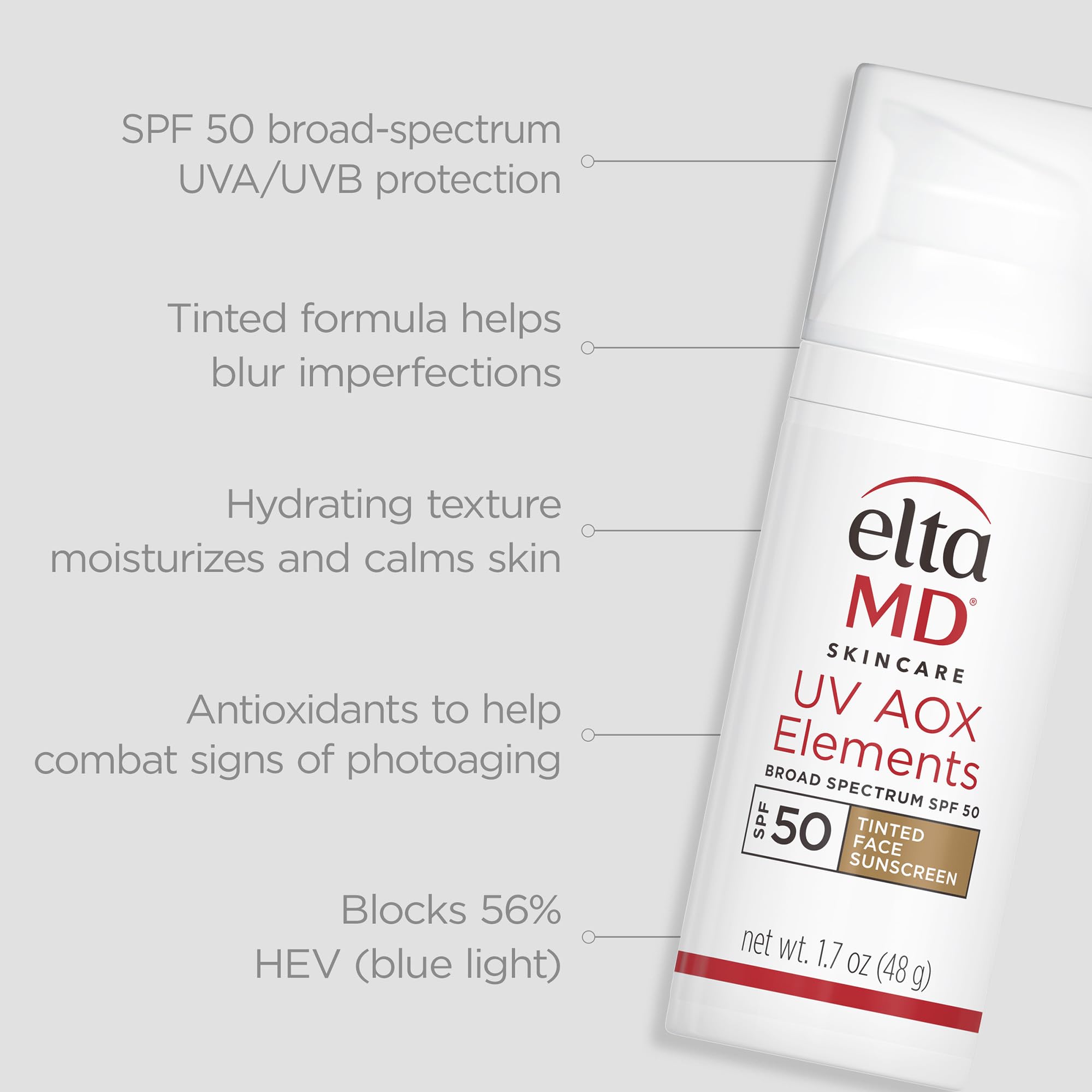 EltaMD UV AOX Elements Tinted Mineral Face Sunscreen Lotion