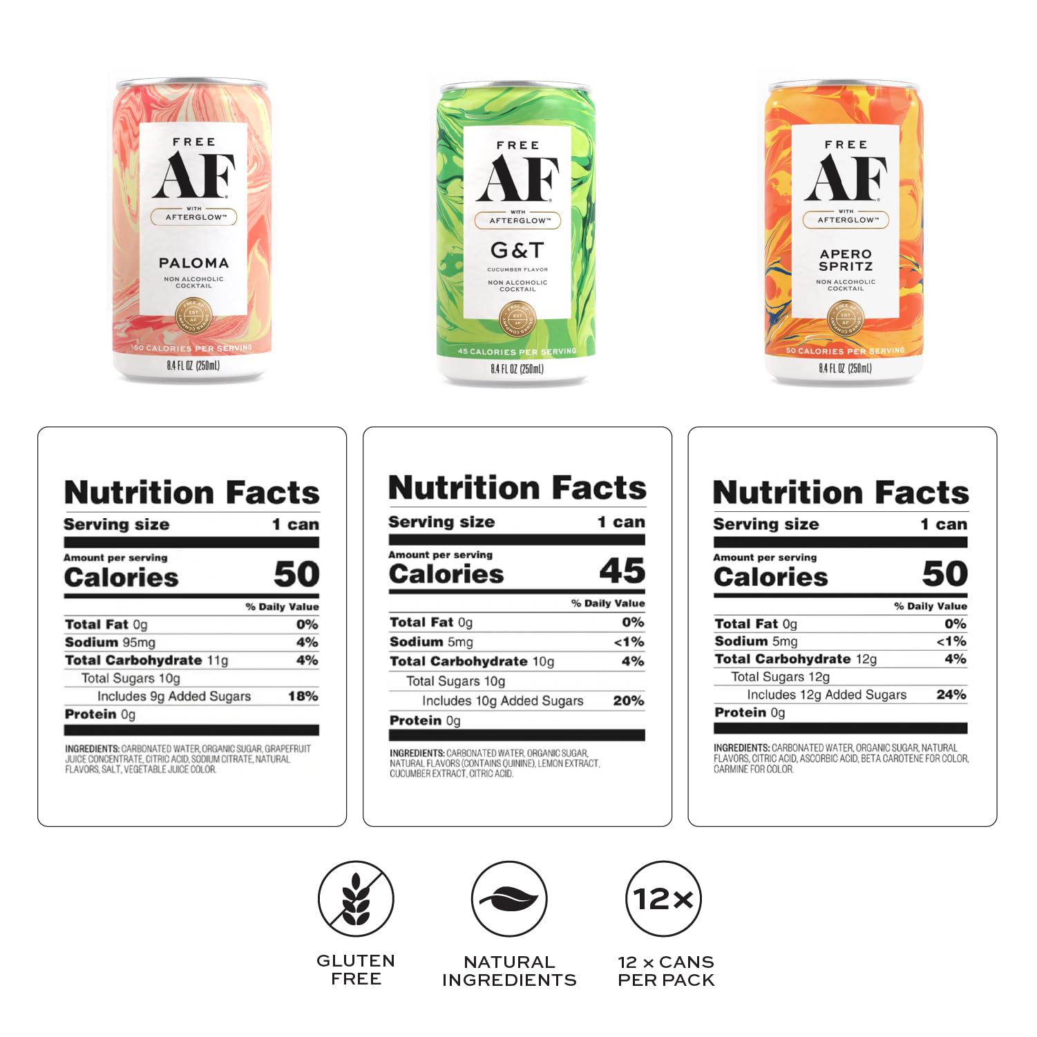 FREE AF Non-Alcoholic Drinks Variety Pack AFTERGLOW