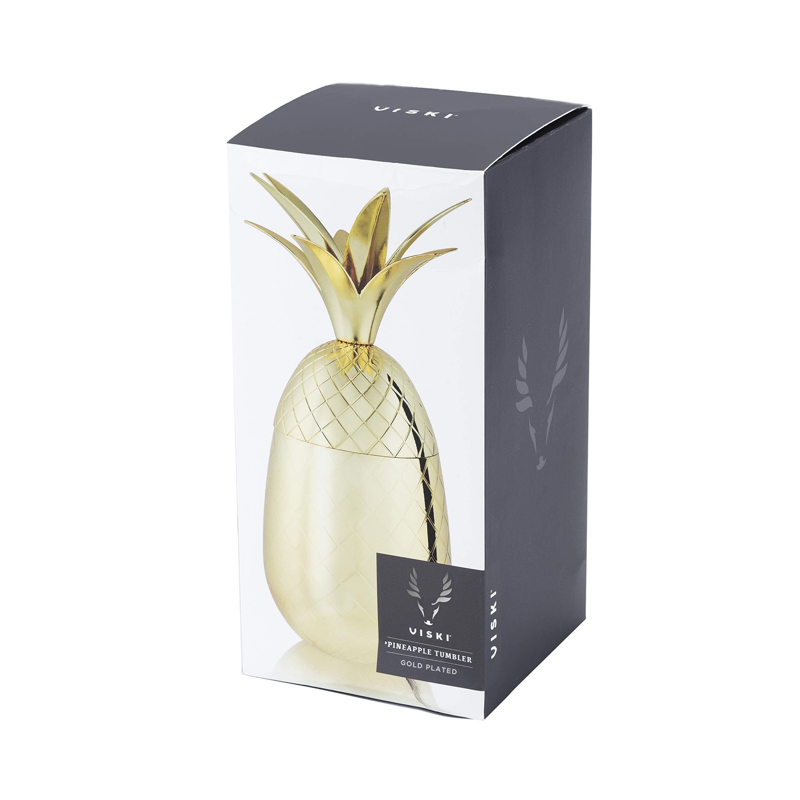 Viski Gold Pineapple Tumbler with Lid