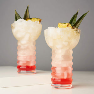 Viski Pacific Crystal Pearl Diver Tropical Tiki Tumbler Set of 2