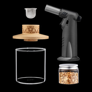 Viski Alchemi Single Serve Smoke Cocktail Kit with Glass and Torch