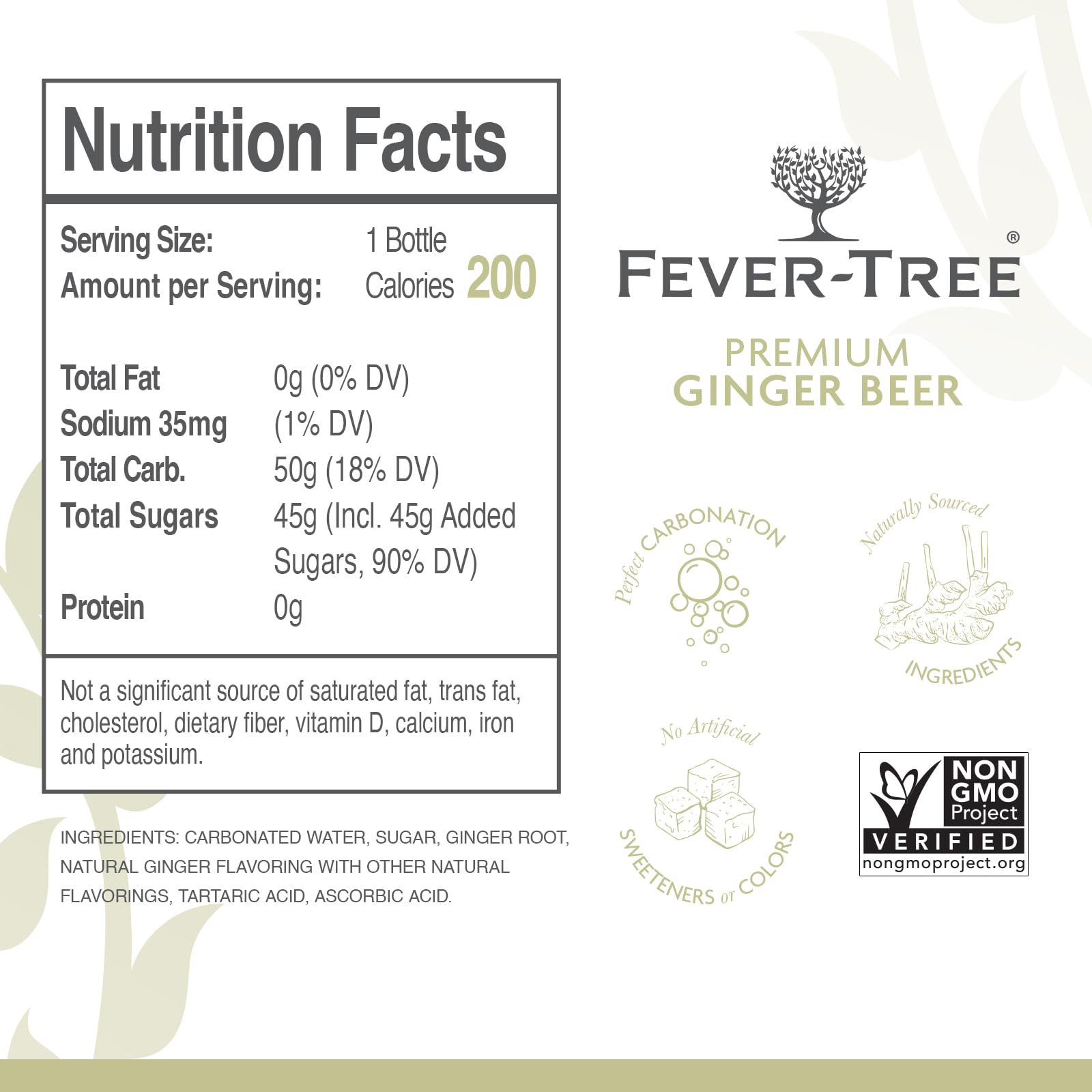 Fever-Tree Ginger Beer - Premium Quality Mixer - Pack of 8