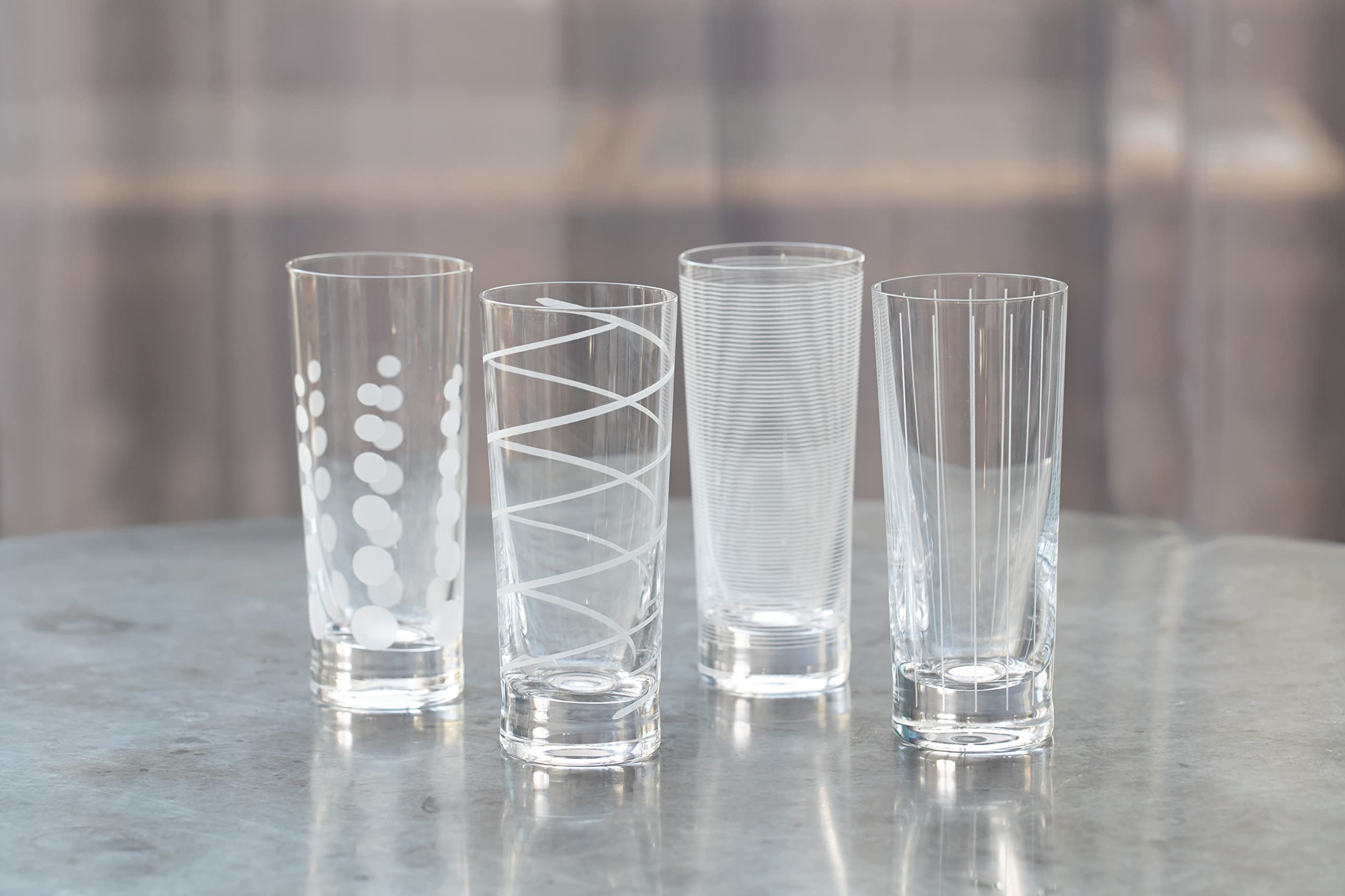 MIKASA 5159317 Cheers Set of 4 Crystal High Ball Tumbler Glasses