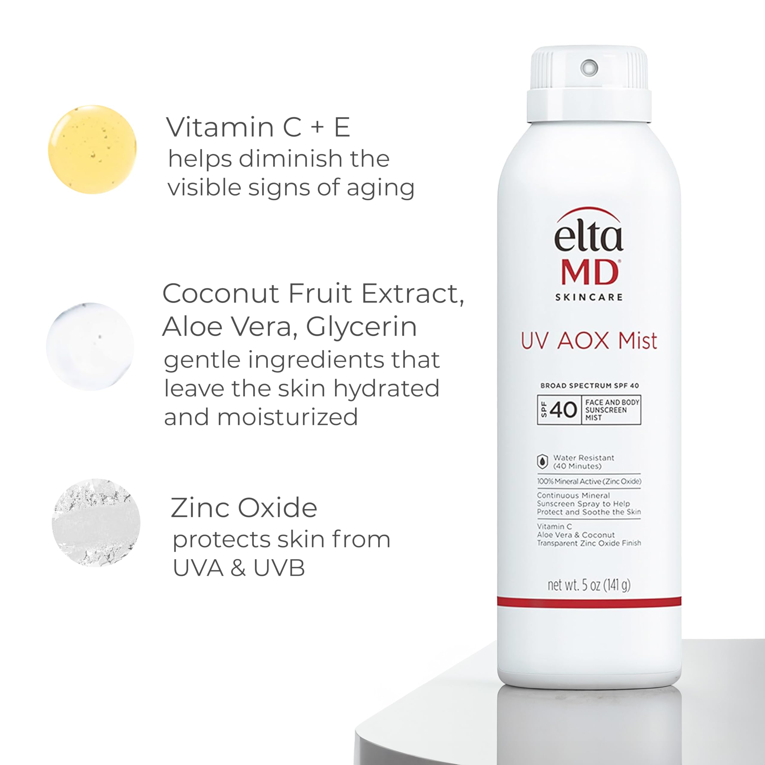 EltaMD UV AOX Mist Mineral Sunscreen Spray SPF 40