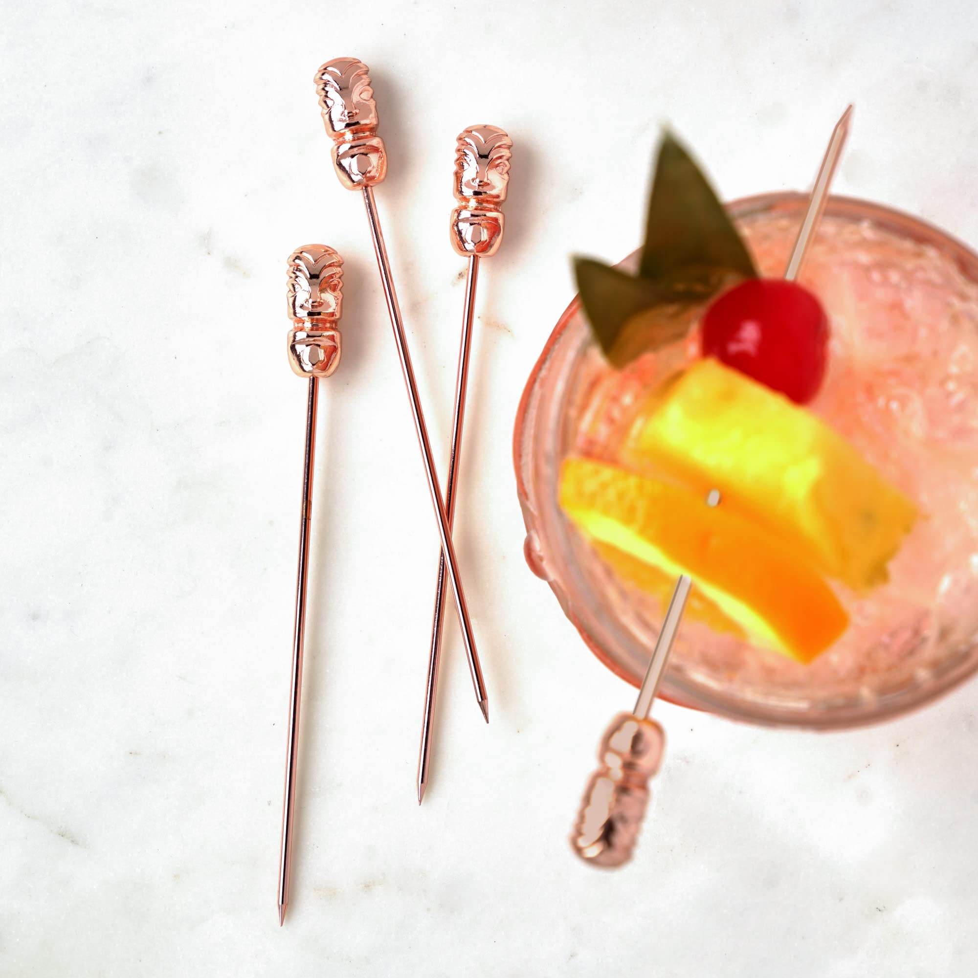 Viski Copper Tiki Cocktail Picks - Set of 4