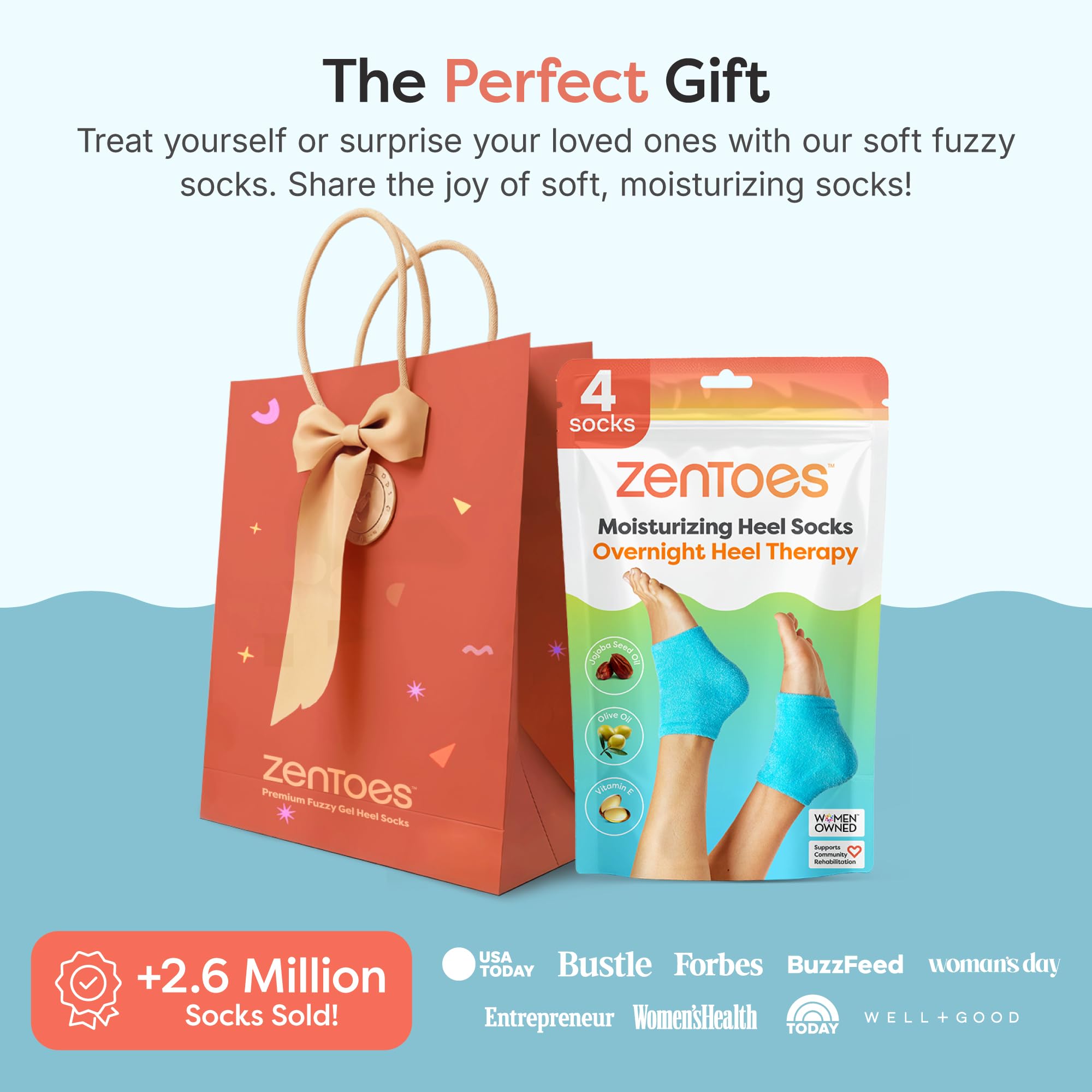 ZenToes Moisturizing Socks for Cracked Heel Treatment