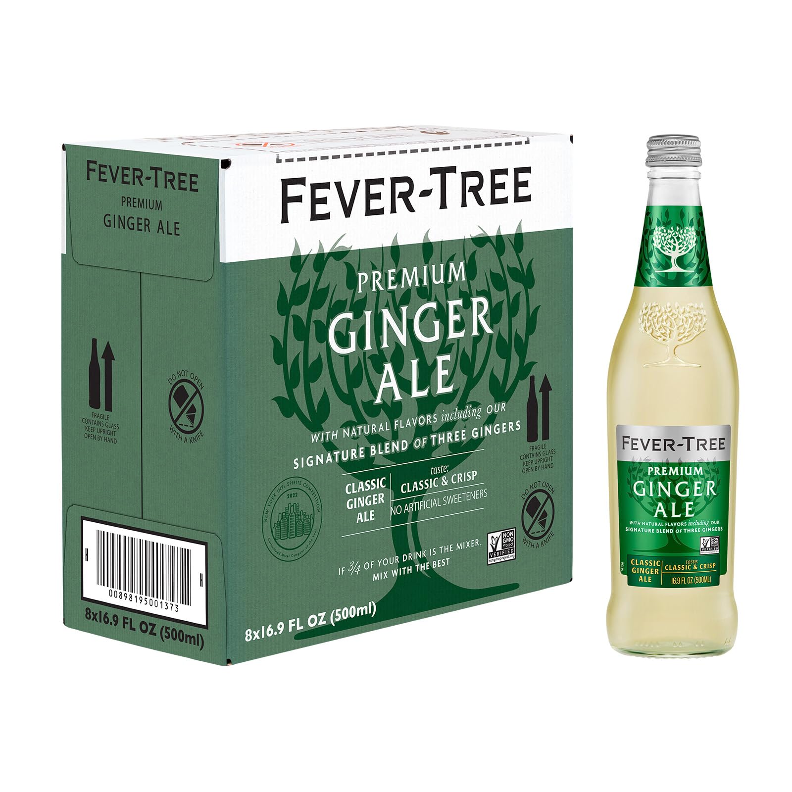 Fever-Tree Ginger Ale - Premium Quality Mixer - Pack of 8
