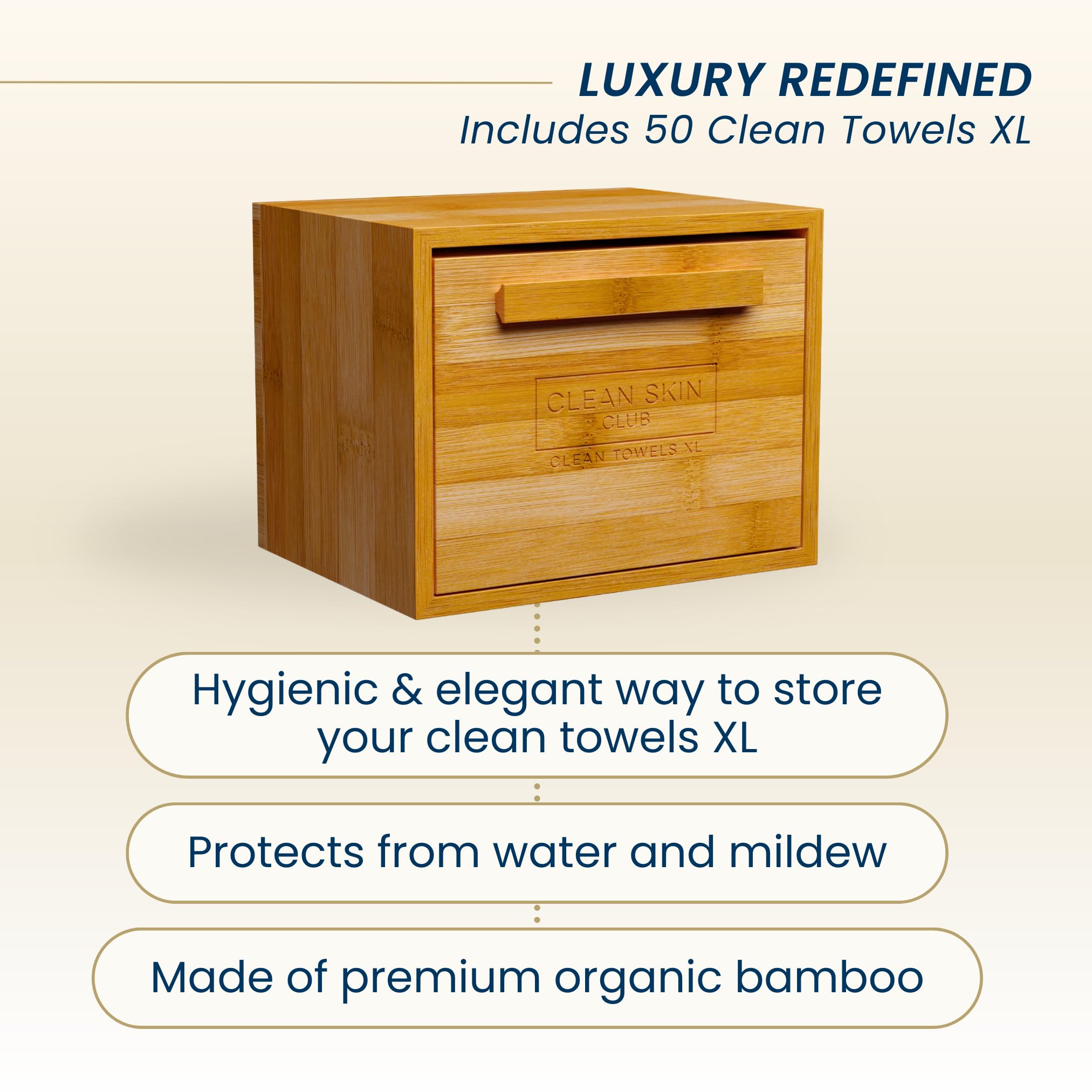 Clean Skin Club Luxe Bamboo Box with Drawer & Towels XL
