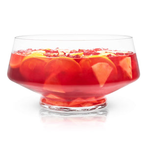 Viski Footed Glass Punch Bowl