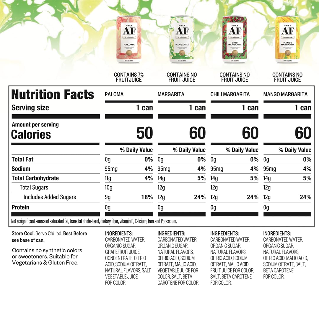 FREE AF Non-Alcoholic Drinks Margarita Variety Pack