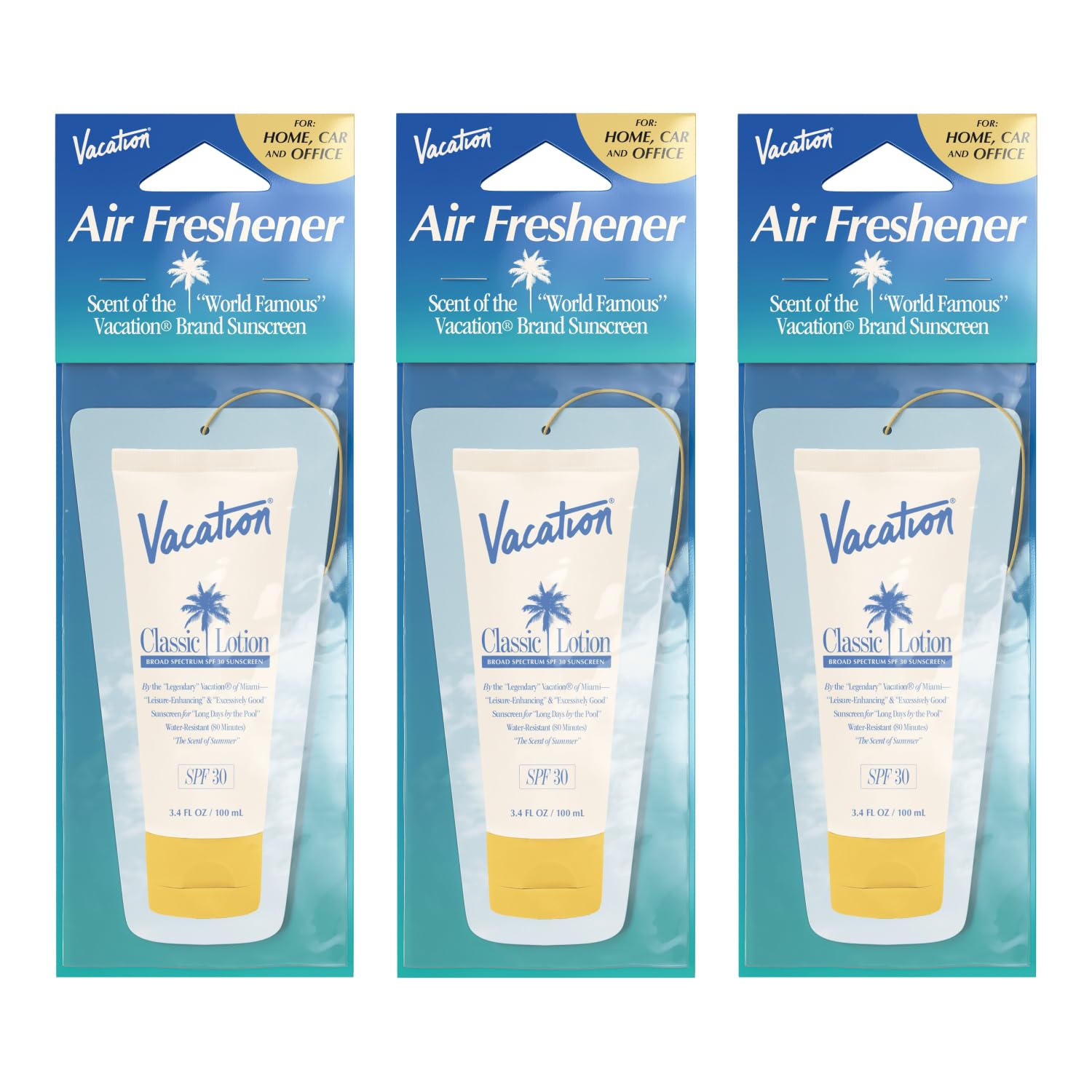 Vacation Hanging Air Freshener (Pack of 3)