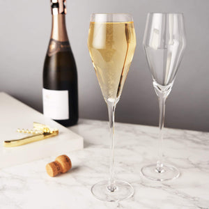 Viski Raye Angled Crystal Prosecco Glasses Set of 2
