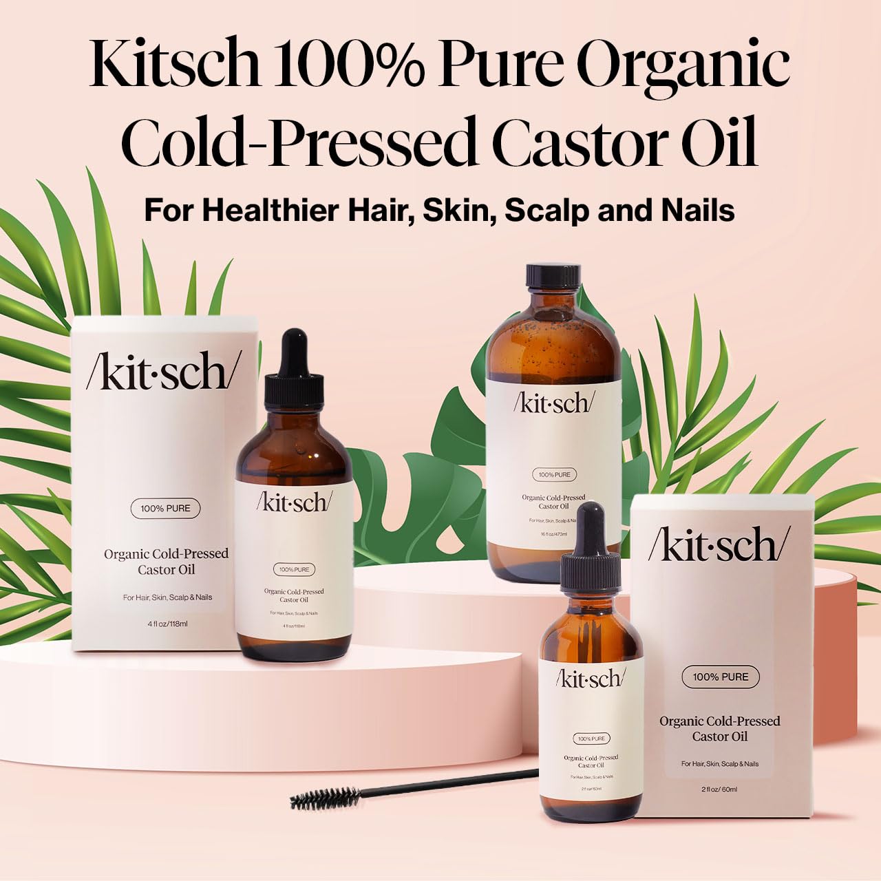 Kitsch Organic Castor Oil for Hair Growth - 100% Pure Castor Oil