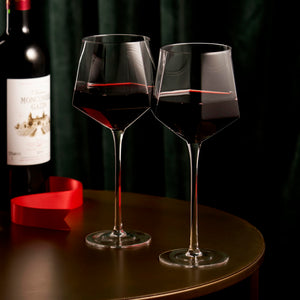 Viski Seneca Modern Wine Glasses - Long Stem Wine Glass Set of 2