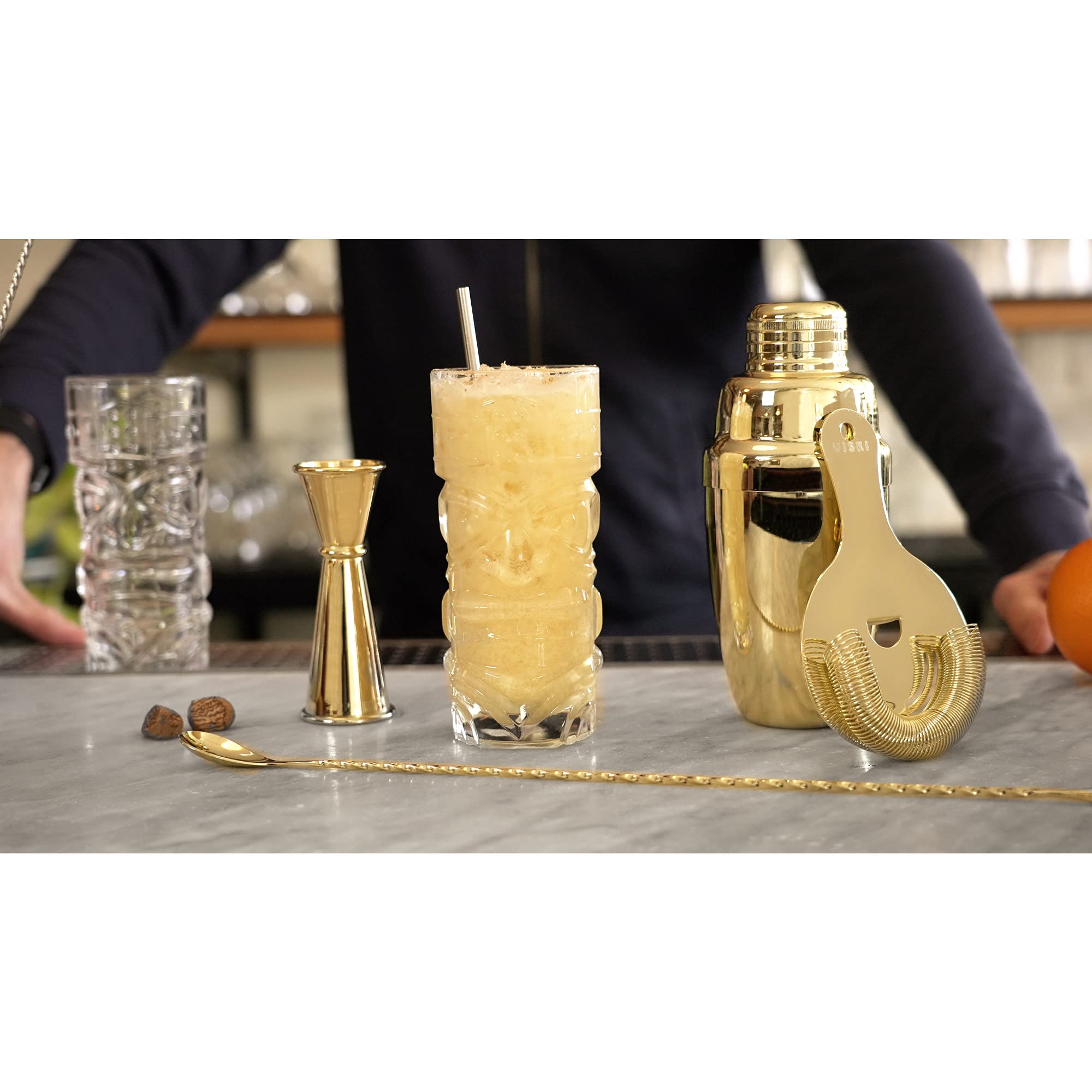 Viski Pacific Tropical Tiki Glasses Set of 2