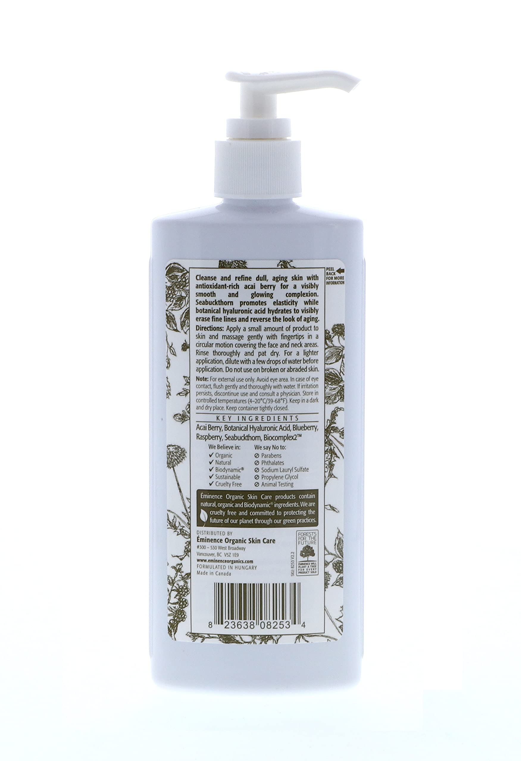 Eminence Organic Skincare Firm Skin Acai Cleanser with Hyaluronic Acid