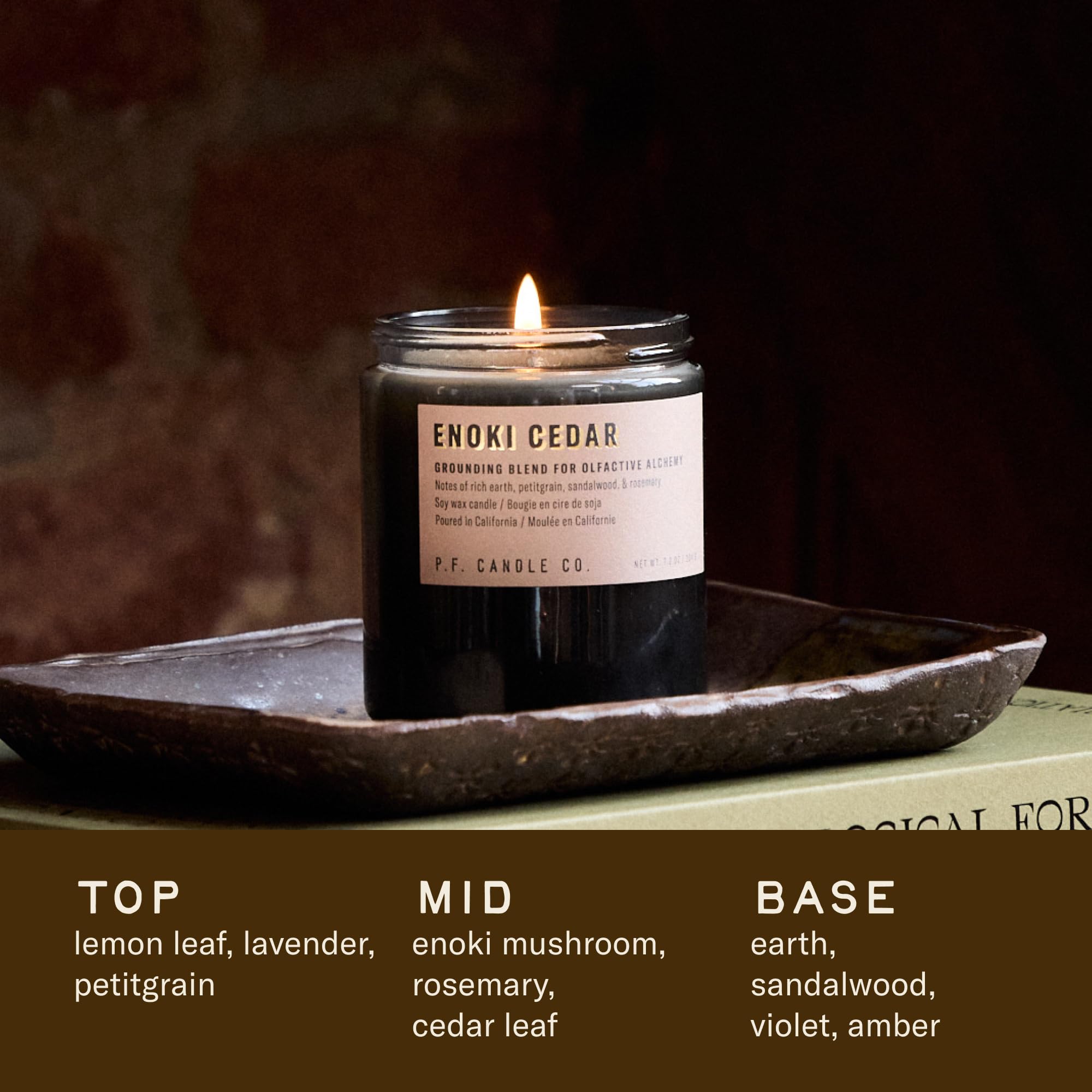 P.F. Candle Co. Enoki Cedar Alchemy Scented Soy Wax Candle