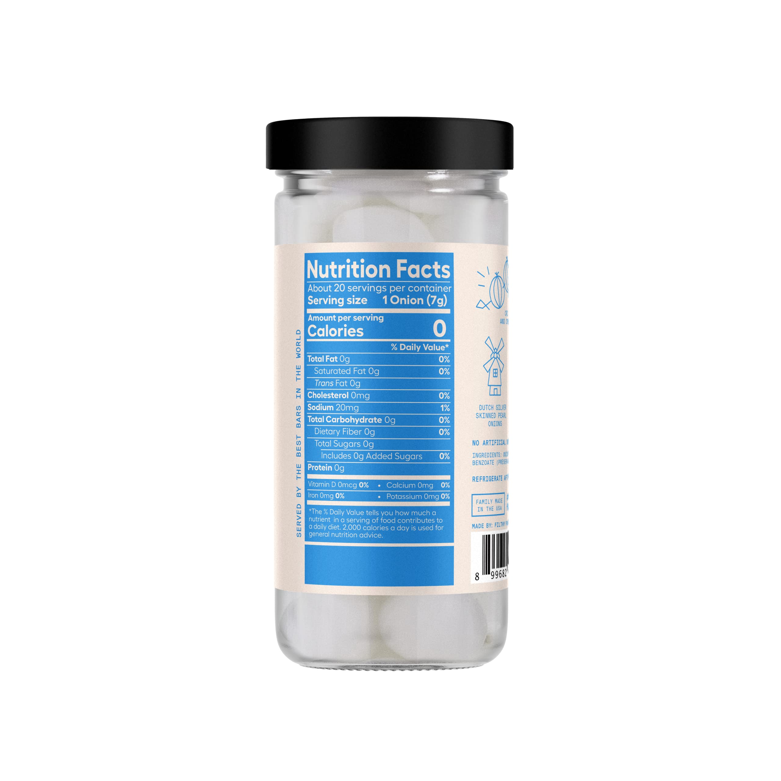 Filthy Pearl Onions, Premium Dutch Silver-Skinned Cocktail Garnish