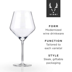 Viski Raye Angled Burgundy Glasses Set of 2