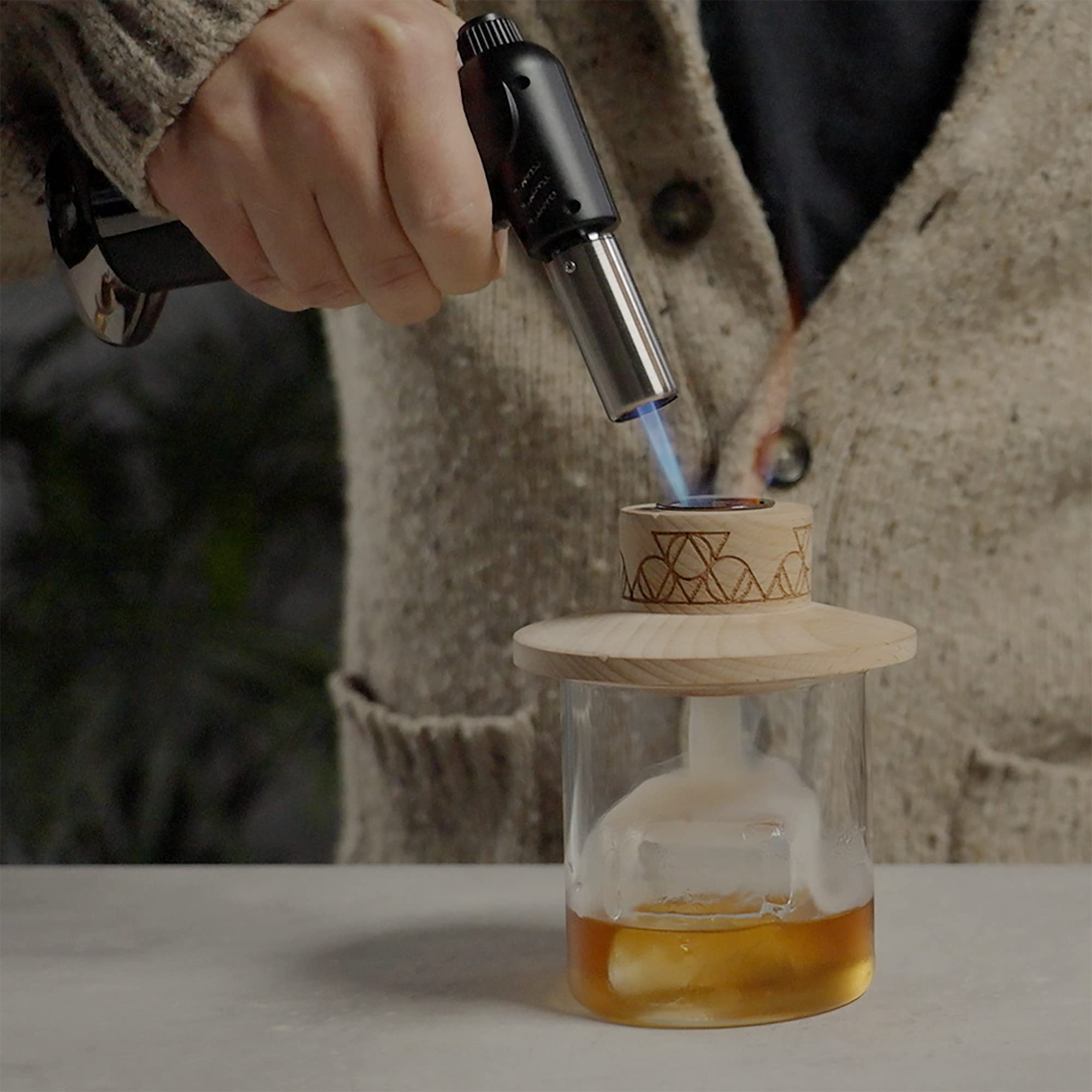 Viski Alchemi Single Serve Smoke Cocktail Kit with Glass and Torch