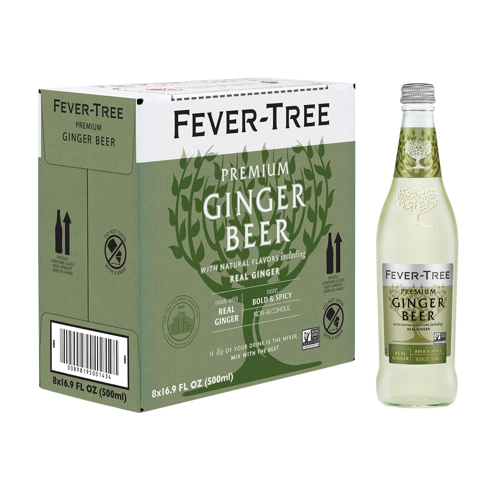 Fever-Tree Ginger Beer - Premium Quality Mixer - Pack of 8