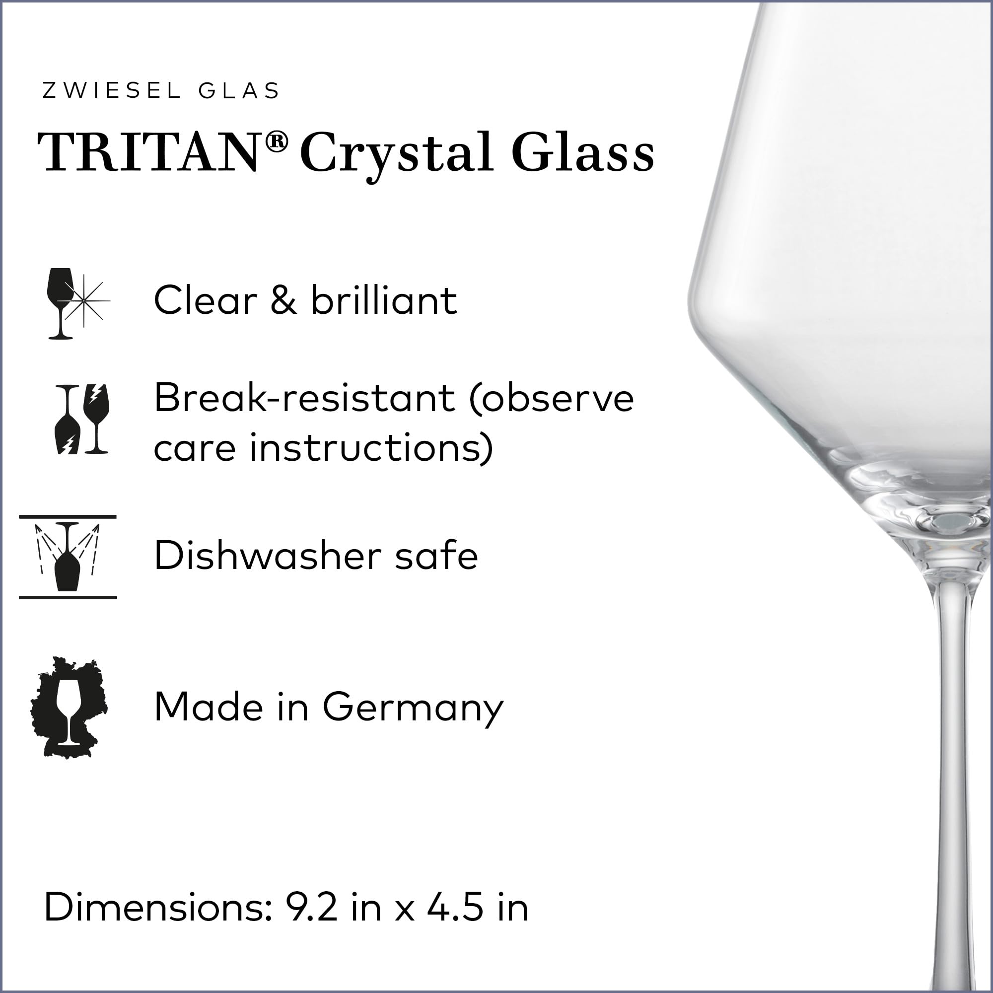 ZWIESEL GLAS Pure Burgundy Red Wine Glass (Set of 6), Graceful Burgundy Glasses for Red Wine, Dishwasher-Safe Tritan Crystal Glasses, Made in Germany (23 Ounce)