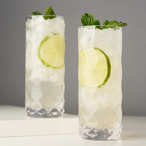 Viski Raye Gem Crystal Highball Tumblers Set of 2