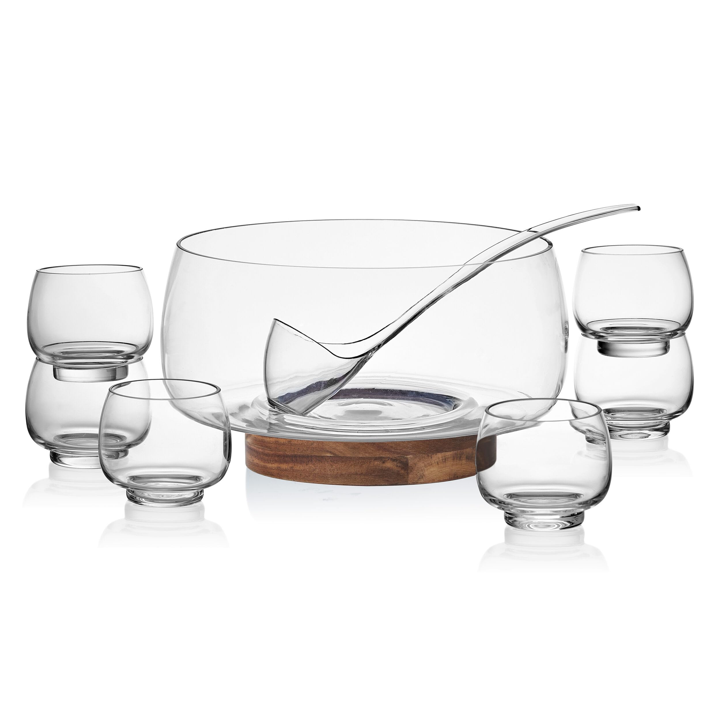 Mikasa Glenwood Party Punch Bowl Set with Punch Cups and Ladle, 8 Piece