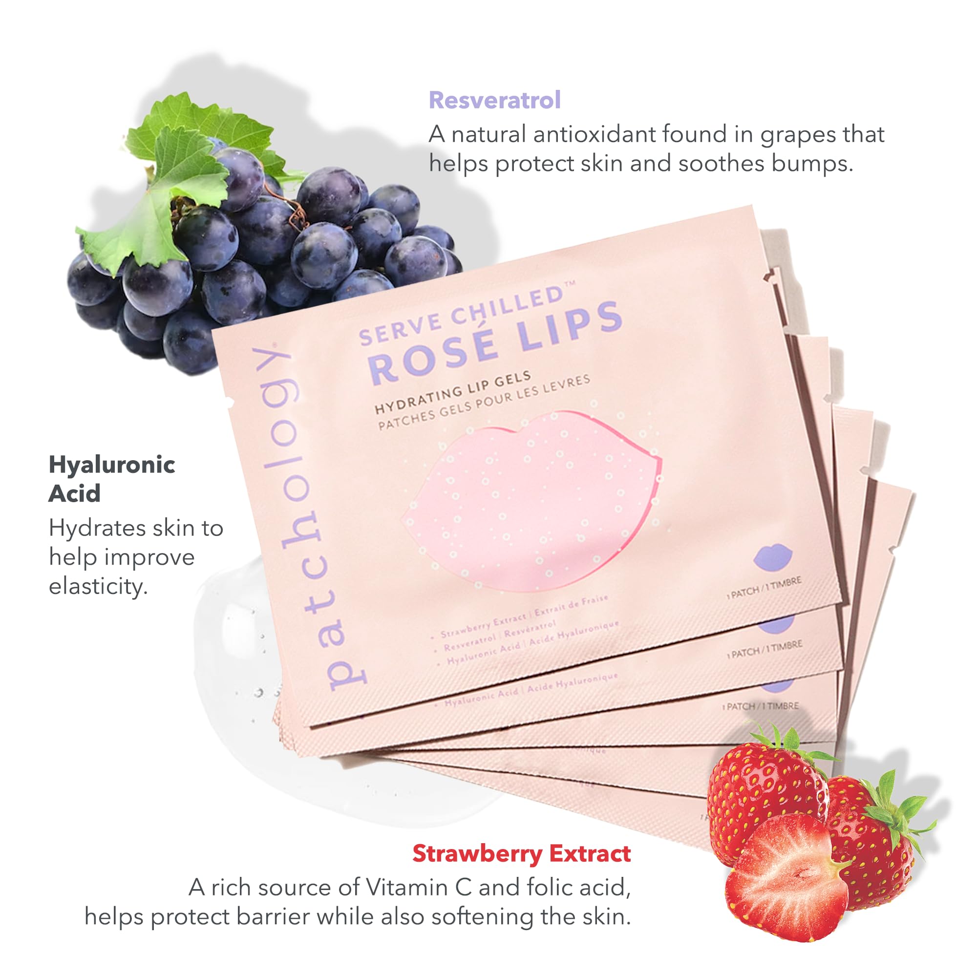 Patchology Serve Chilled Rosé Gel Lip Mask