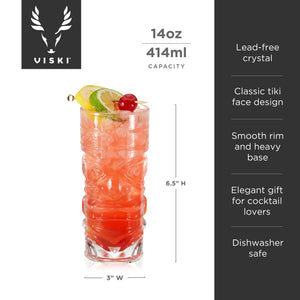 Viski Pacific Tropical Tiki Glasses Set of 2
